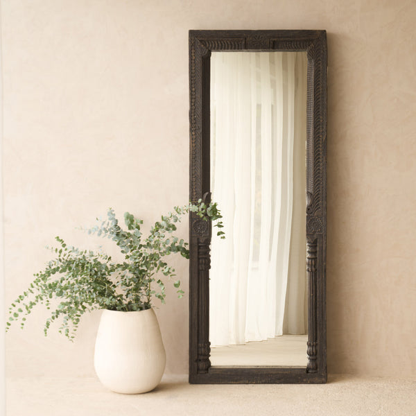 Vintage Teak Carved Mirror | Charcoal A - Originals Furniture