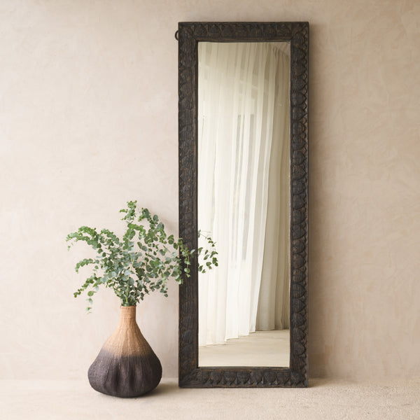 Vintage Teak Carved Mirror | Charcoal B - Originals Furniture