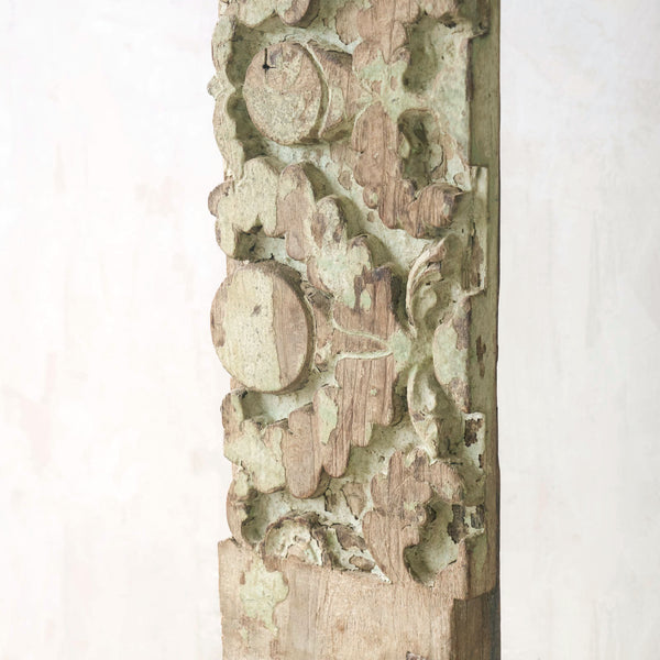 Vintage Carved Ornament | Rustic Mint