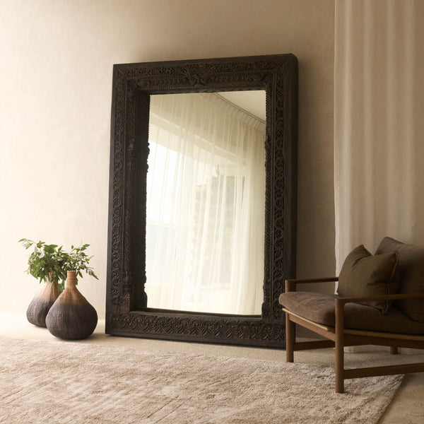 Vintage Teak Carved Mirror | Charcoal - Originals Furniture