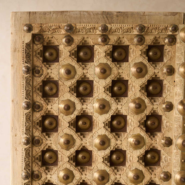 Vintage Teak Door with Brass Motifs - Originals Furniture
