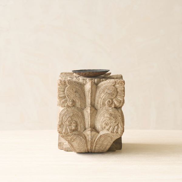 Hand Carved Architectural Pillar Candlestand | A