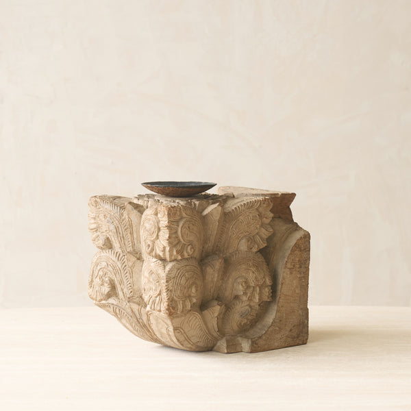 Hand Carved Architectural Pillar Candlestand | A