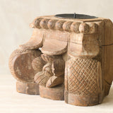 Hand Carved Architectural Pillar Candlestand | B