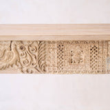 Vintage Teak Console with Carvings