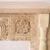 Vintage Teak Console with Carvings