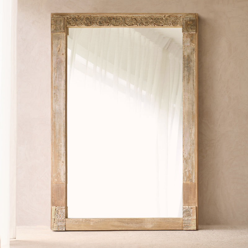 Vintage Teak Mirror | Natural