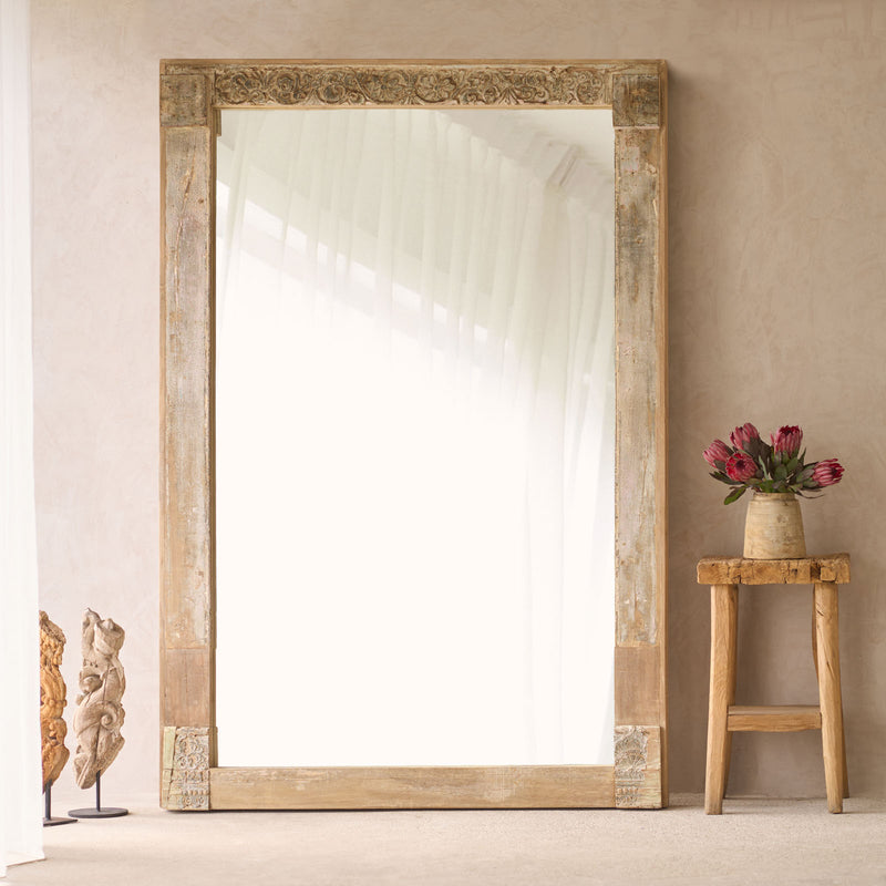 Vintage Teak Mirror | Natural
