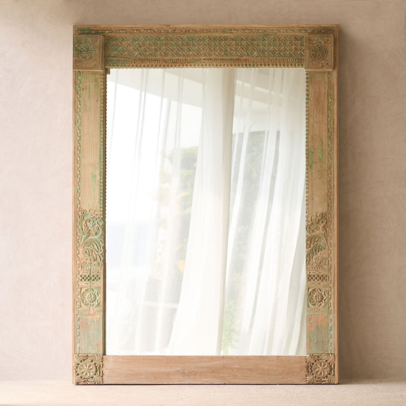 Vintage Teak Mirror | Natural