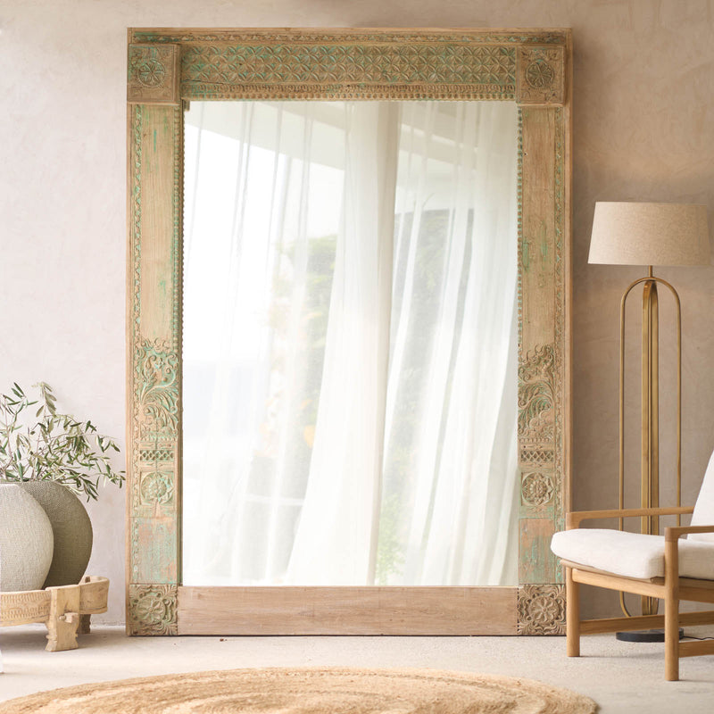 Vintage Teak Mirror | Natural