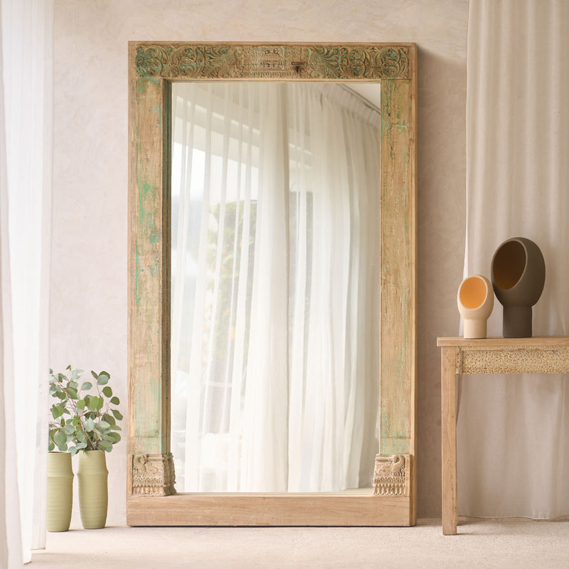Vintage Teak Mirror | Natural