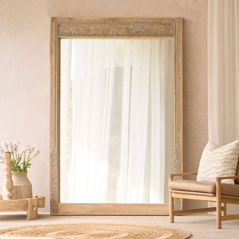 Vintage Teak Mirror | Natural