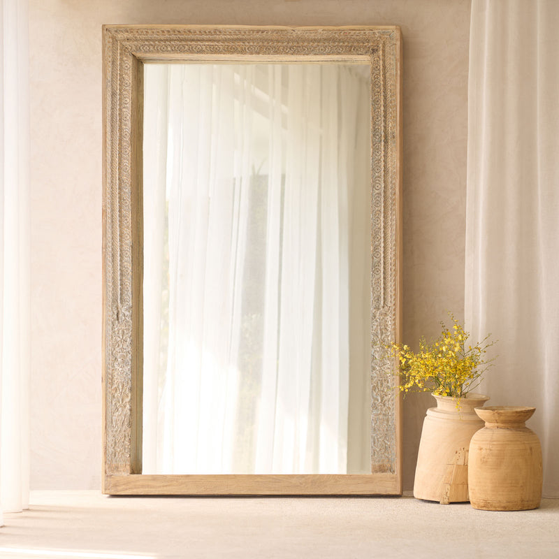 Vintage Teak Mirror | Natural