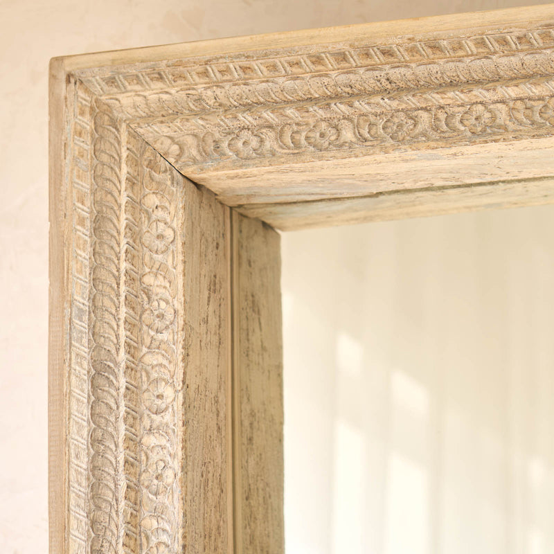 Vintage Teak Mirror | Natural