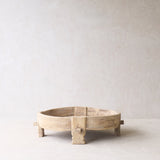 Teak Carved Corn Grinder Low Coffee Table