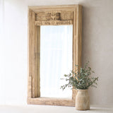 Vintage Carved Teak Mirror | Natural
