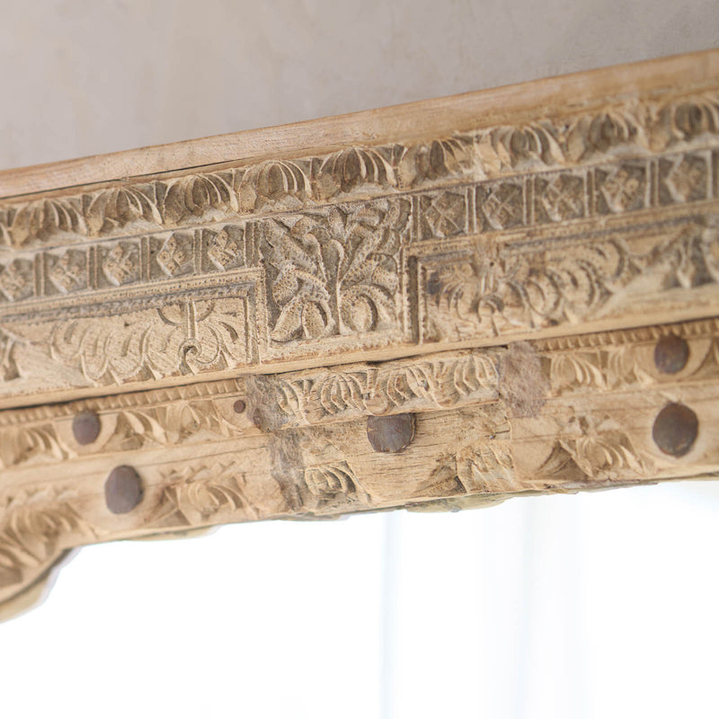 Vintage Carved Teak Mirror | Natural
