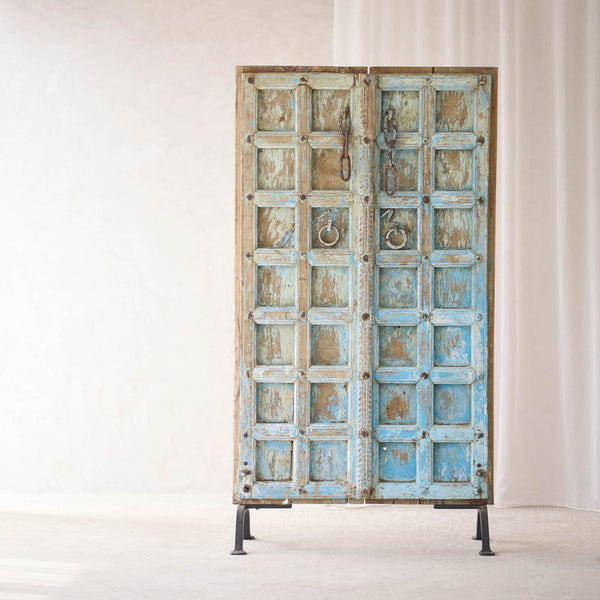 Vintage Teak Door | Bluewash