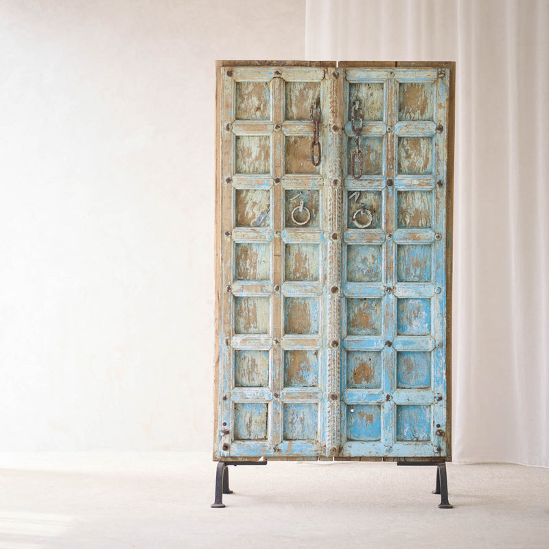 Vintage Teak Door | Bluewash