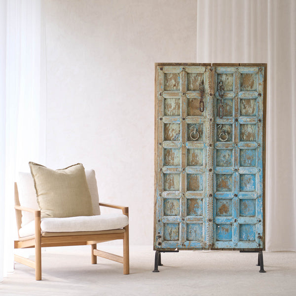 Vintage Teak Door | Bluewash