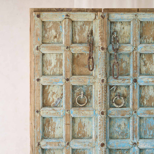 Vintage Teak Door | Bluewash