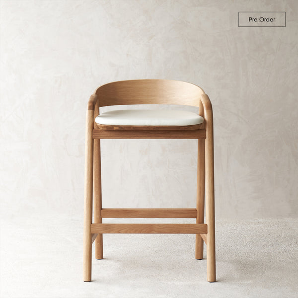 Inlay Counter Stool | Oak Frame - Bespoke Leather - Originals Furniture