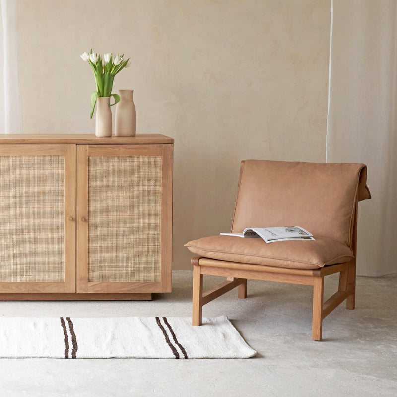 Cantaloupe Leather Armchair in canyon