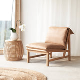 Cantaloupe Leather Armchair with Vivi Side Table