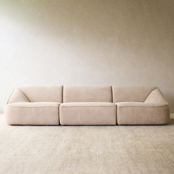 Facette Modular Fabric Sofa | 5 Seater - Ammonite (297cm)