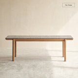 Folk Bench | Oak Frame - Bespoke Fabric