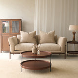 Timm 2 Seater Fabric Sofa | Espresso Oak - Ammonite (175cm)
