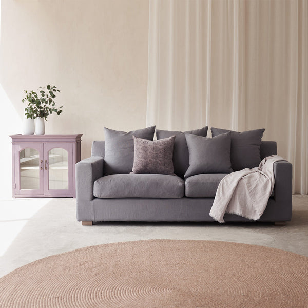 Beccy Fabric Sofa | 3 Seater - Smoke (216cm)