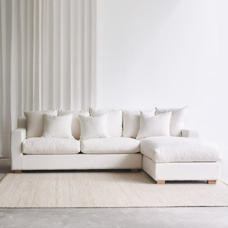 Beccy Fabric L-Shape Sofa | Ivory (290cm)