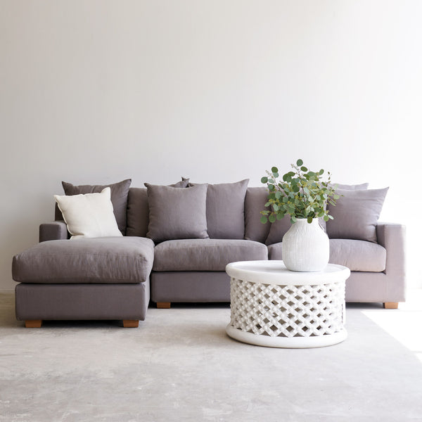 Beccy L shape fabric sofa in smoke - Originals Furniture Singapore