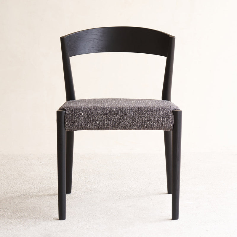 Ronda Fabric Dining Chair | Black Frame - Cinder