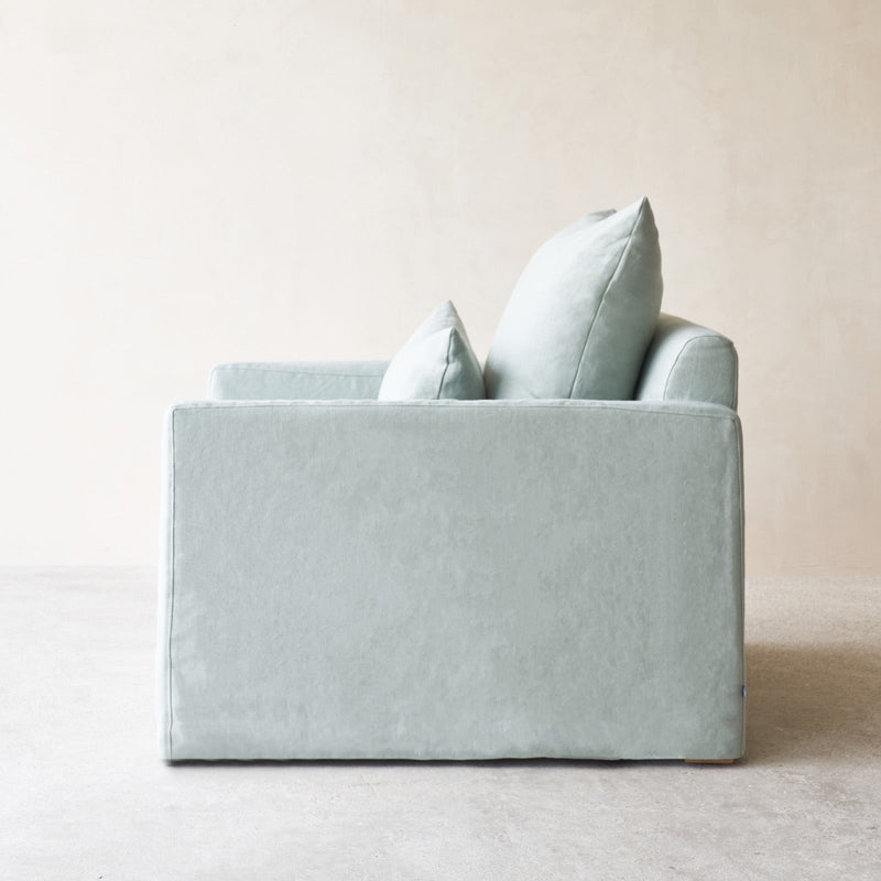 Sketch Celadon Sloopy Fabric Armchair from Originals Furniture Singapore