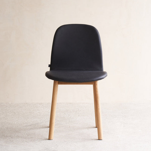 Com Leather Dining Chair | Oak - Coal