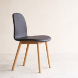 Com Leather Dining Chair | Oak Frame - Coal