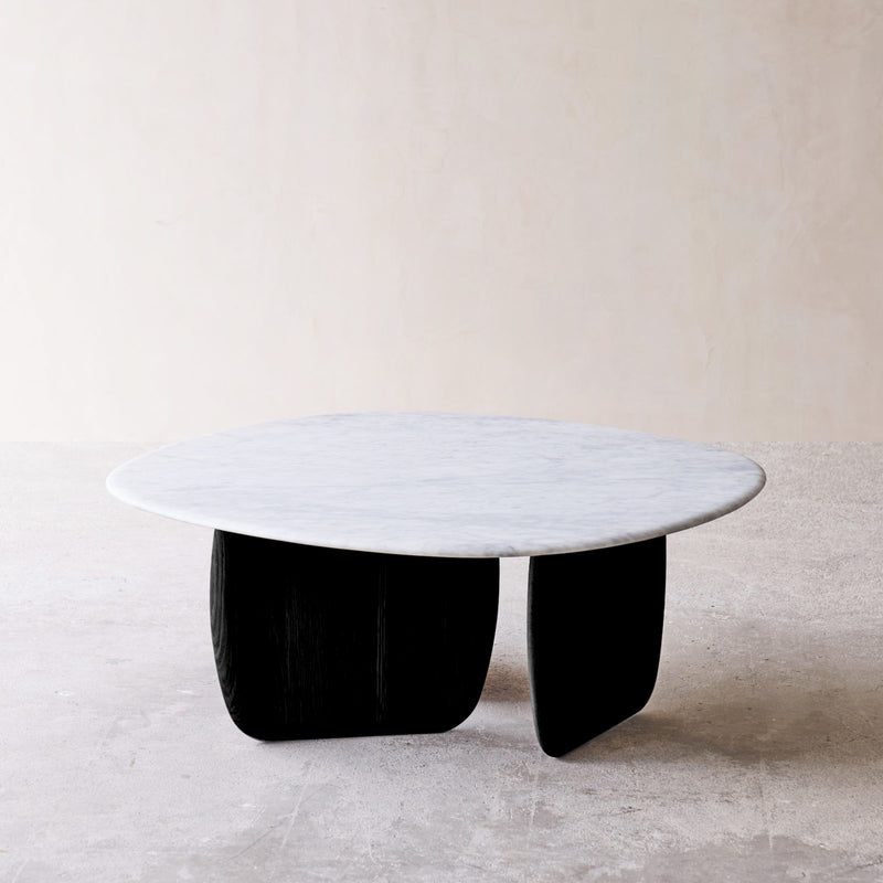 Eden coffee table marble top with black base - Originals Furniture Singapore