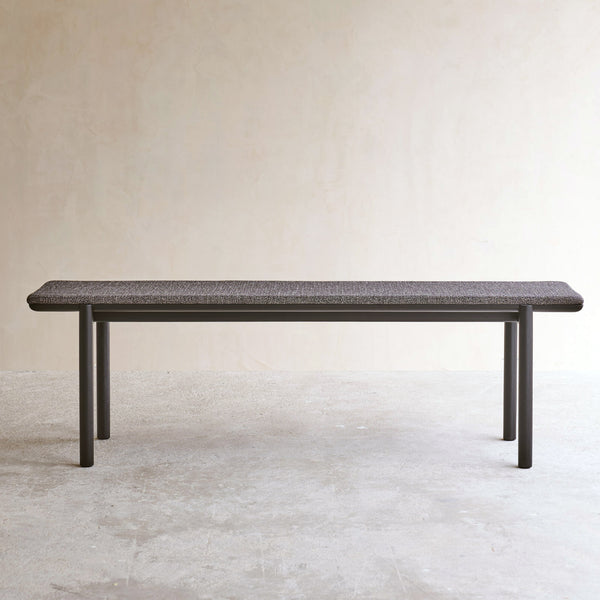 Folk Bench | Black Frame - Cinder (160cm)