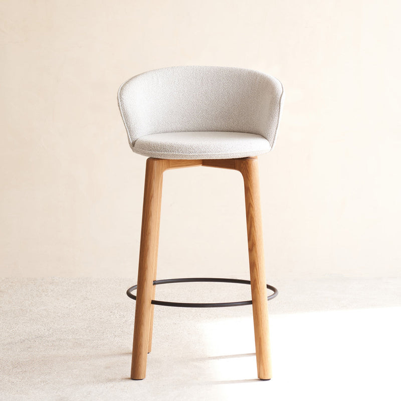 Sketch glide fabric oak counter stool bespoke - Originals Furniture Singapore