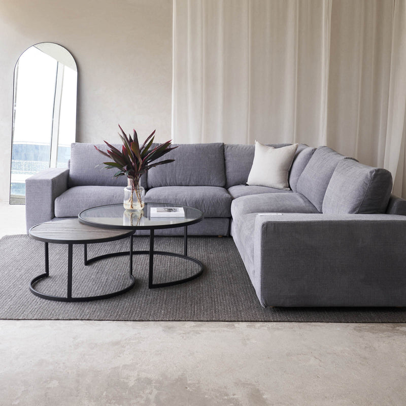 Hansen Corner Fabric Sofa | Weathered Grey (279cm)