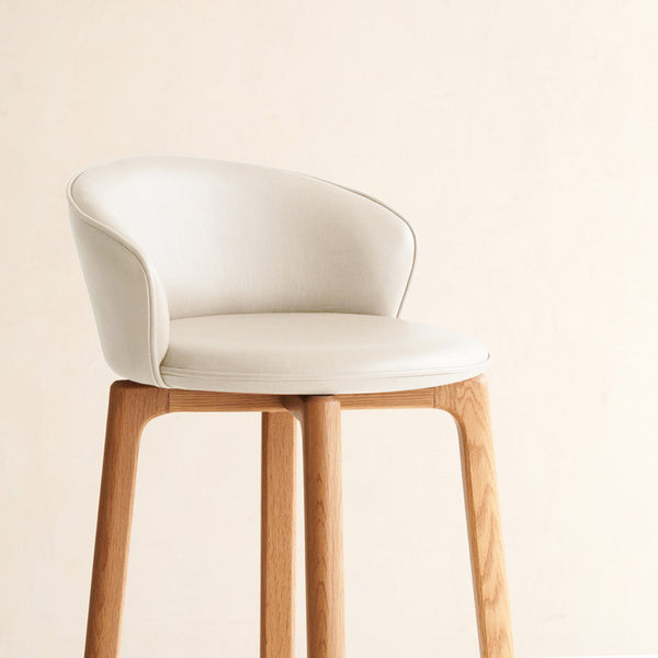 Sketch glide leather oak bar stool bespoke - Originals Furniture Singapore