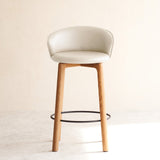 Sketch glide leather oak counter stool bespoke - Originals Furniture Singapore