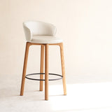 Sketch glide leather oak counter stool bespoke - Originals Furniture Singapore