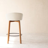 Sketch glide leather oak counter stool bespoke - Originals Furniture Singapore