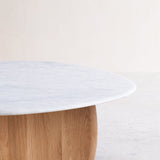 Eden coffee table marble top with oak base - Originals Furniture Singapore