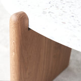 Native Coffee Table | White Terrazzo with Oak Base