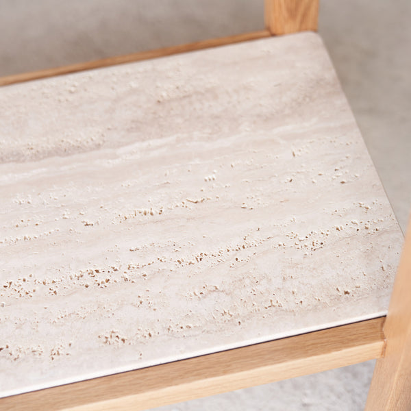Nell Console | Travertine with Oak Frame (160cm) - Originals Furniture