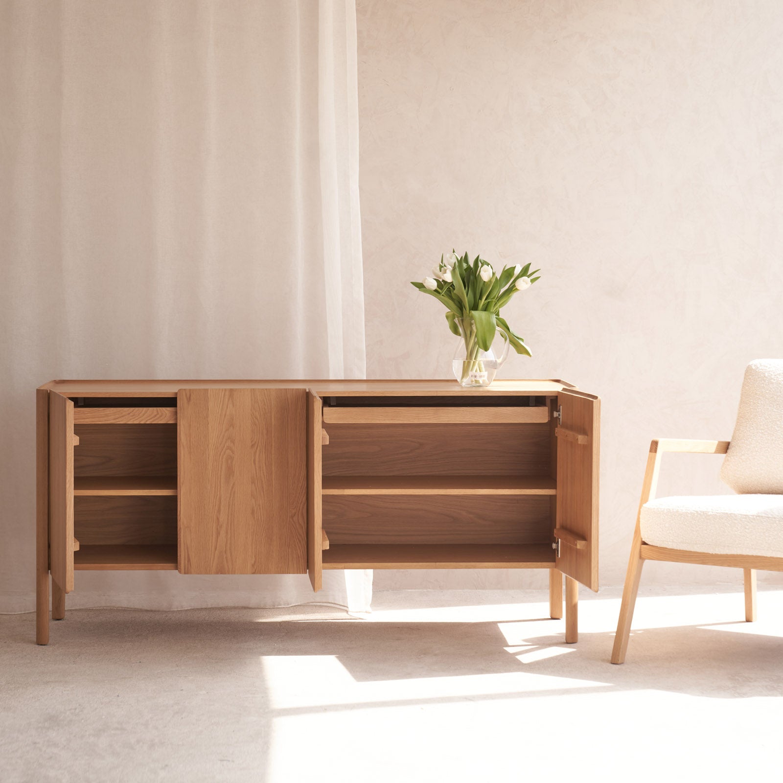 家具 Dresser sideboard Nordic Sideboard | Oak (158cm) – Originals Furniture